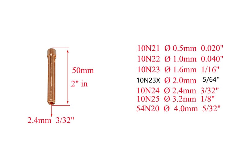 RIVERWELD TIG Gas Lens Collet Bodies 45V64 10N24 3/32" Jumbo Large Diameter Alumina Nozzle Ceramic Cup 53N87 12# 3/4", 53N88 10# 5/8" Gasket 54N63 for SR WP 17 18 26 TIG Welding Torch 9pcs - Image 2